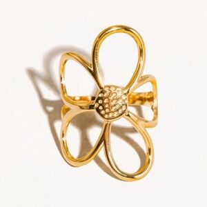 18K Gold Plated Large Floral Ring